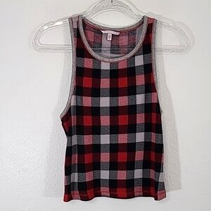 VICTORIA'S SECRET Racerback Plaid Stretchy Tank Comfy Soft Casual, size Small